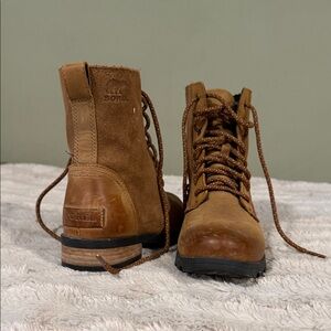 Sorel Women's Tan Leather Moto Boots